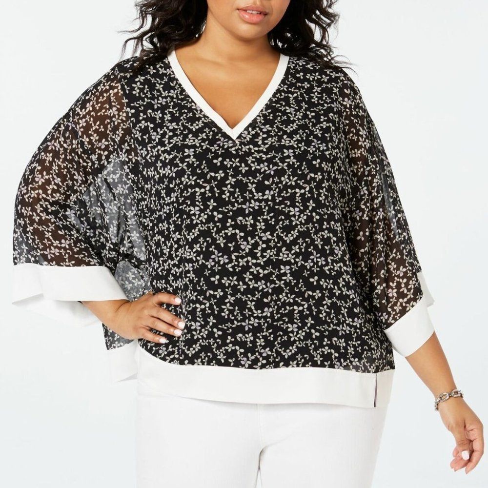 Tommy Hilfiger Plus Size Printed Chiffon Top